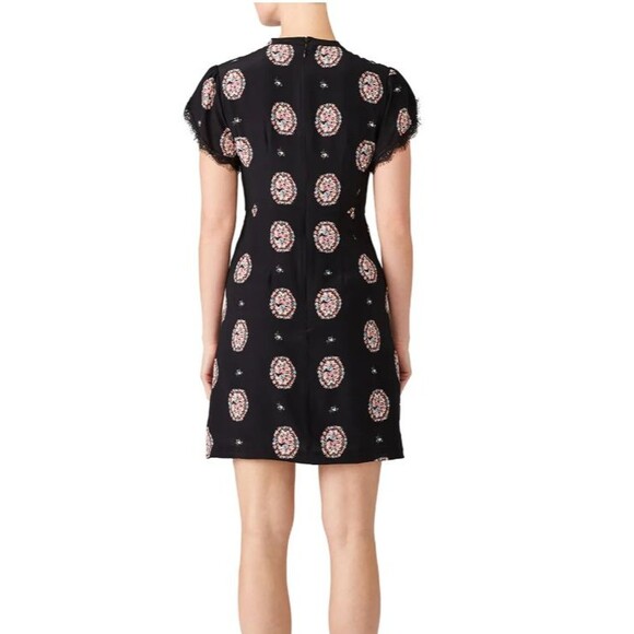 Nanette Lepore Womens Floral Print Shakespeare Dress Black 100% Silk Size 8 (M) - Picture 4 of 10